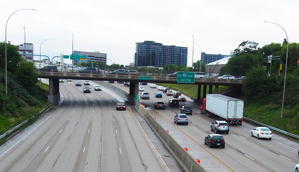 Photograph of the University Ave. bridge over I-35W.